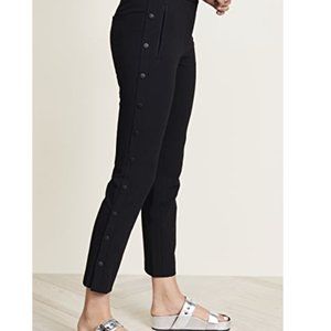 Tibi Black Anson Stretch Snap Skinny/Slim Pants, Size 4